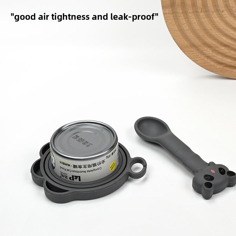 Pet Canned Food Spoon, Canned Food Lid, Wet Food, Dry Food Spoon, Feeding Spoon, Stirring Spoon, Cat Silicone Can Opener, Sealed Lid