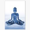 Abstract Buddha Lotus Zen Meditation Yoga Blue Posters and Prints Canvas Painting Wall Art Picture for Living Room Home Decor