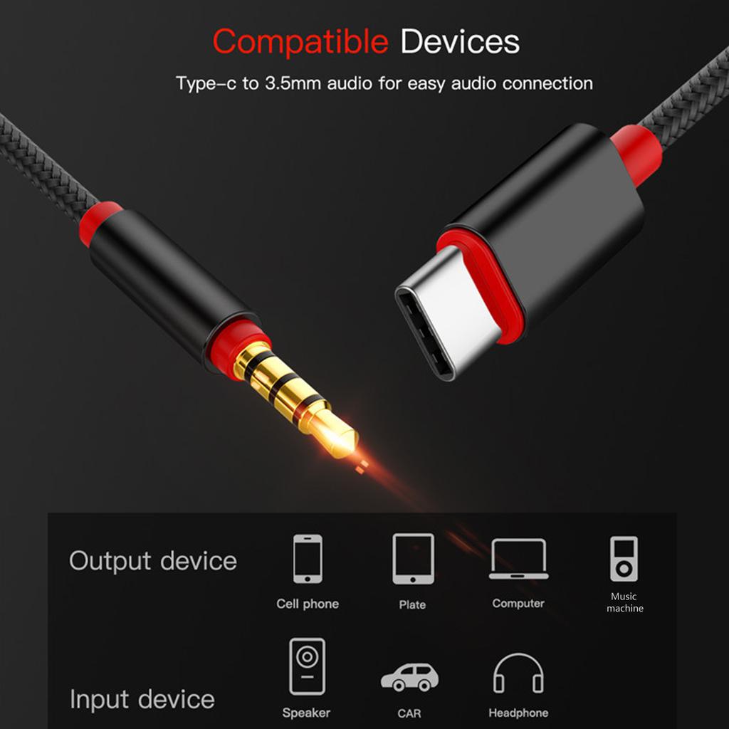 3.5mm To USB C Sound Card Connection Cable 4-Section Noise Reduction for Type C Phones Tablets Enhances Audio Experience
