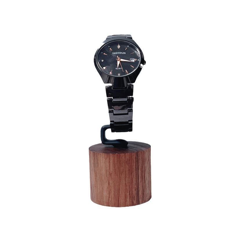 Wooden C-Shaped Watch Holder Single Slot Jewelry Bracelet Organizer Display Stand for Personal Use 1Pcs