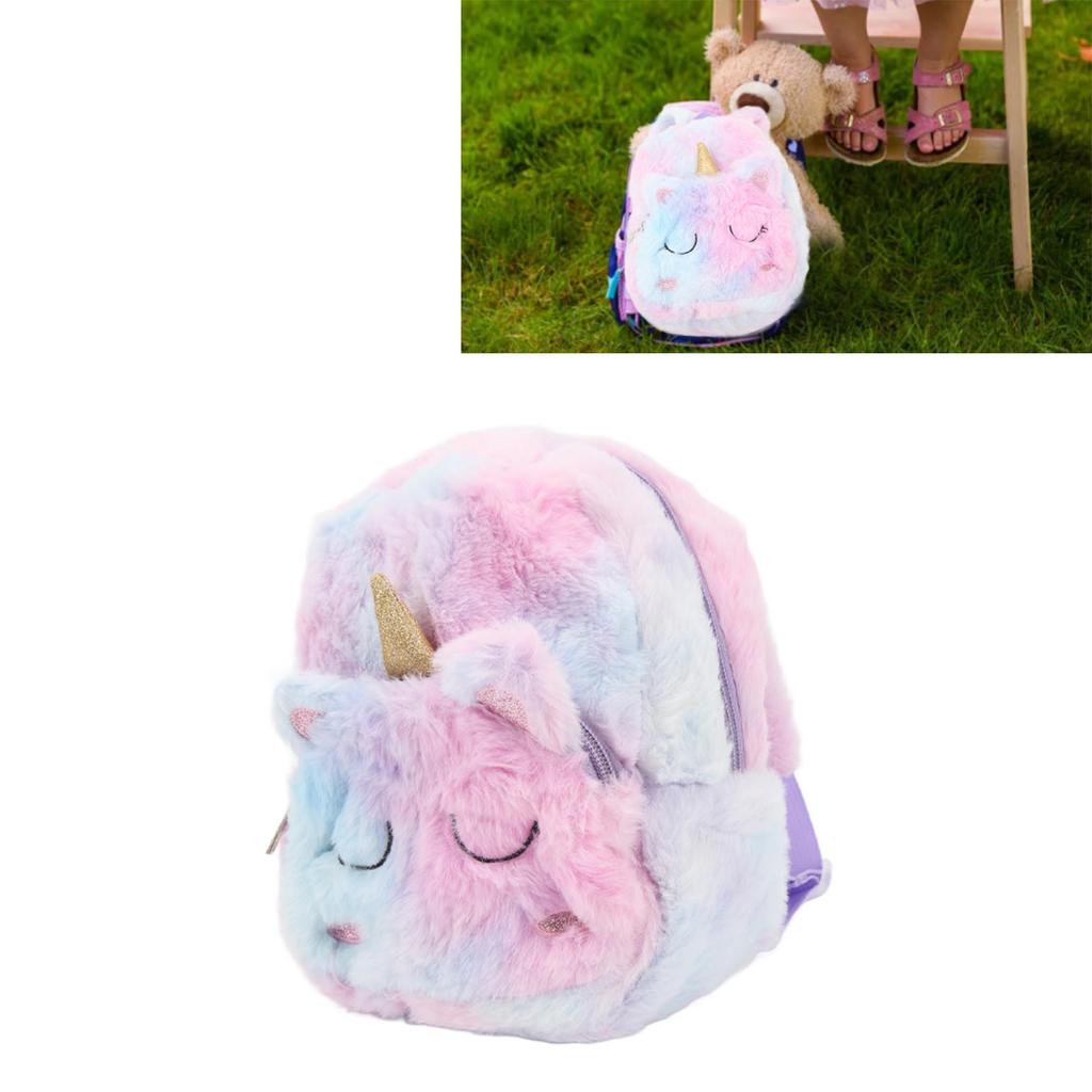 Cute Cartoon Backpack Soft Plush Toy Backpack Compact Schoolbag with   Strap for Girls Kids Toddlers