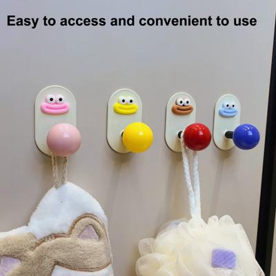 Adhesive Cartoon Hook Bathroom Towel Hook Waterproof Cute Wall Hook for Kitchen Utensils Bedroom Coats
