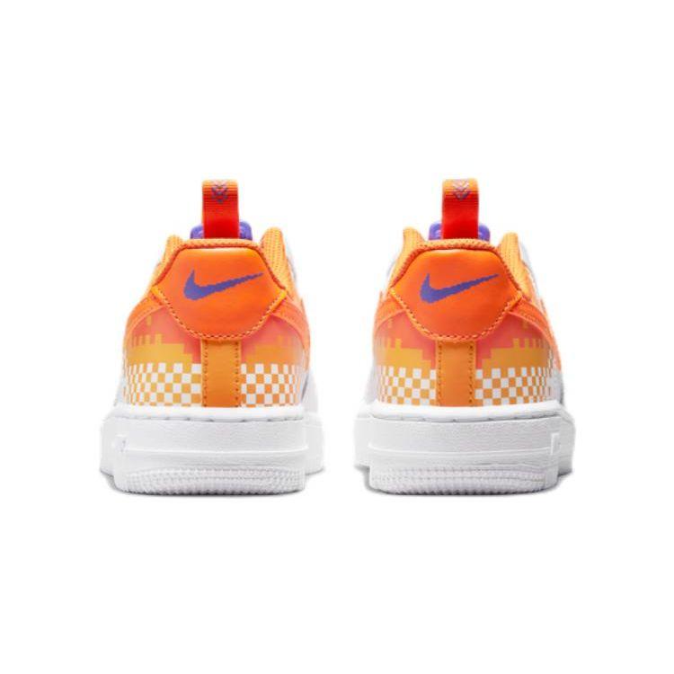 Nike Air Force 1 Toggle Leather Casual Non-Slip Durable Low-Top Kids Sneakers Kids Sneakers White Orange DR8410-181