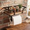 Wall Mounted Paper Towel Holder Wooden Paper Phone Holder Storage Rack Toilet Paper Holder  Hotel