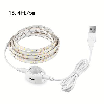 5.0meter LED Strip Motion Sensor Light, LED, DC5V Automatic SwitchiFlexible White Light Strip Light, Suitable For Mirror, Cabinet