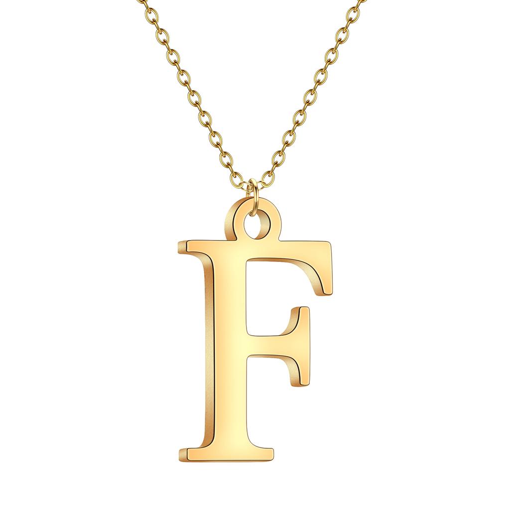 Kinitial A-Z English Alphabet Letter Pendants Necklaces For Women Metal Jewelry Simple Initial Chain Choker Collares