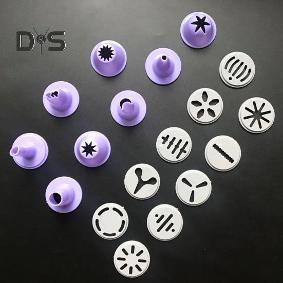1 Set Purple Cream Syringe Food Grade Durable DIY Multi Discs Cake Decorating Injector