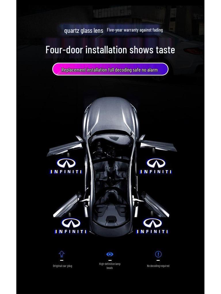 Infiniti Welcome Door Light Laser Projector for Q50L/G25/QX60/Q70L Models Car Interior Decor