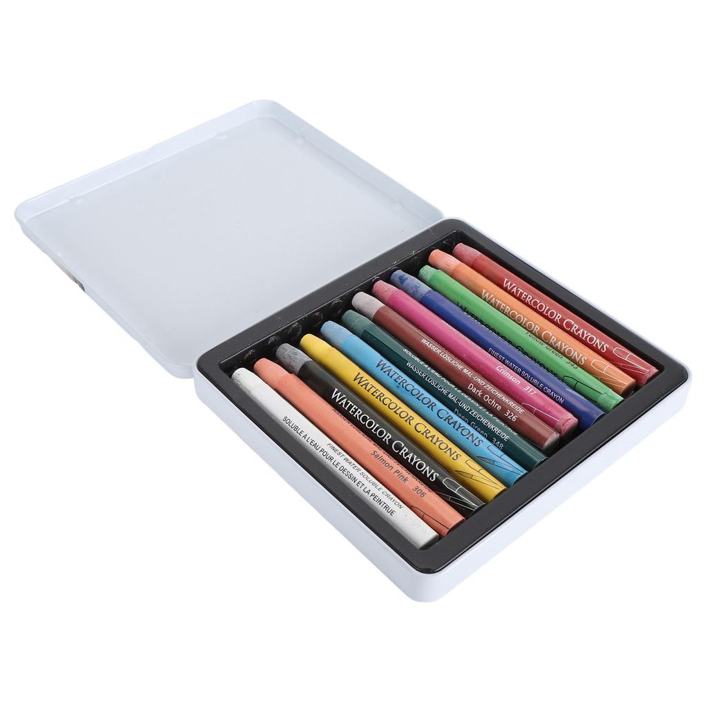 Kunst Akvarellkrittsett Bærbart Profesjonelt Silkeaktig Akvarellkrittstifter for Papirer 12 Farger