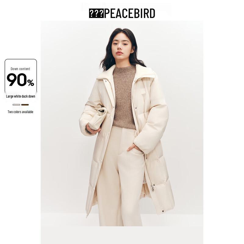 

Женский длинный пуховик Peacebird с вязаным лацканом D L