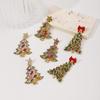 Crystal Xmas Dangle Earrings Star Christmas Bell Pendant Trendy Merry Christmas Earrings  Winter