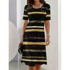 2026 New Women's 3D Digital Print Dress Round Neck Casual Dress
