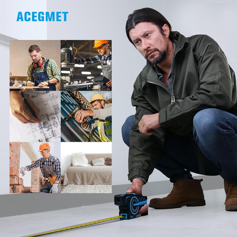 Laser Tape Measure 100M Professional Laser Distance Meter with Instant Digital Readout, Green Laser Line Marking