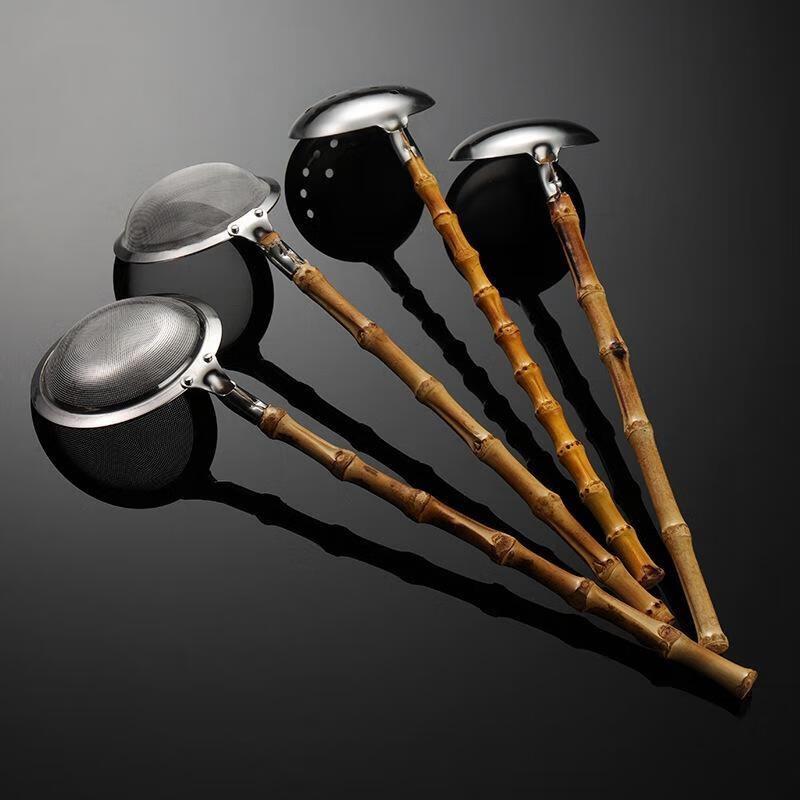 ZISIZ Stainless Steel Bamboo Handle Kitchen Utensil Set