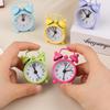 1Pc Creative Quartz Round Alarm Clock 4Cm Mini Metal Small Alarm Clock Portable Desktop Home Decoration