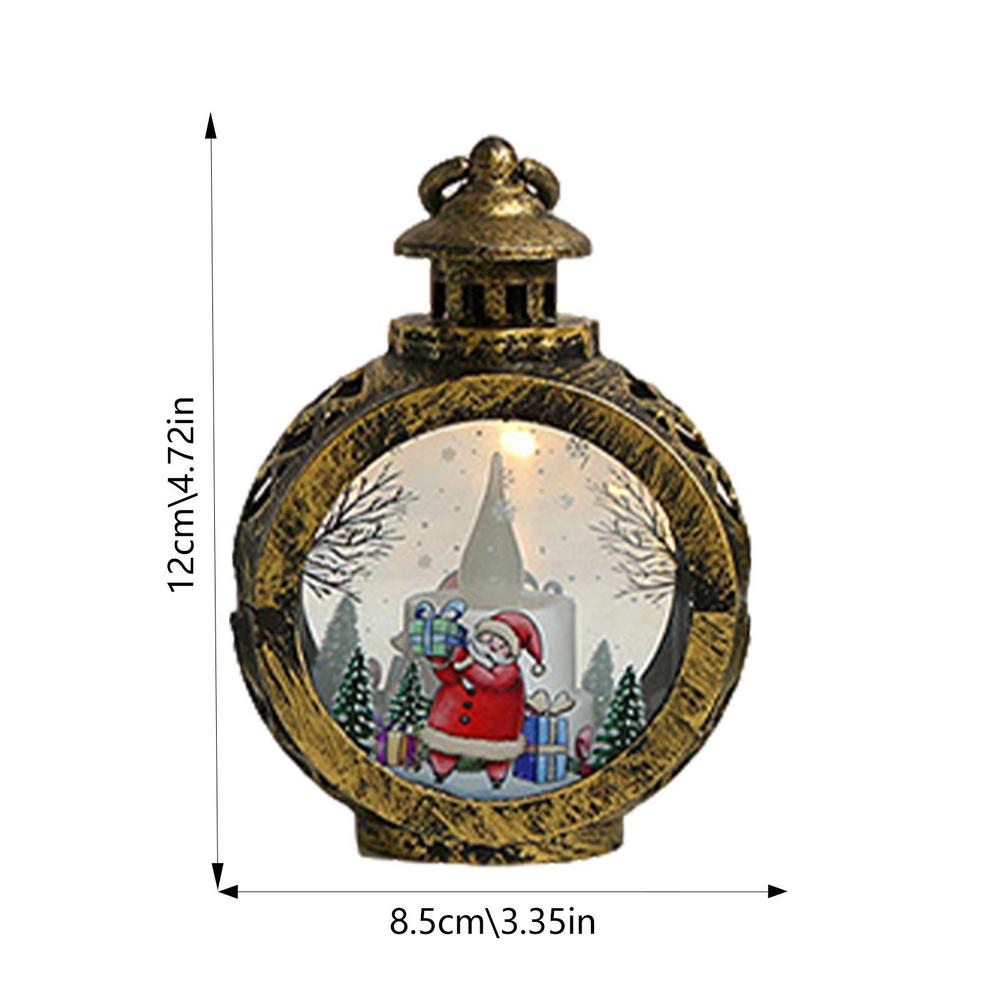 Merry Christmas Decoration Christmas Lantern Vintage Santa Lamp Snowman Lantern Light