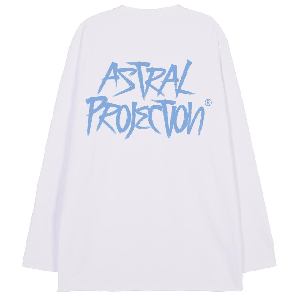 Astral Projection Graffiti Lettering Oversized Long Sleeve T-Shirt_White L
