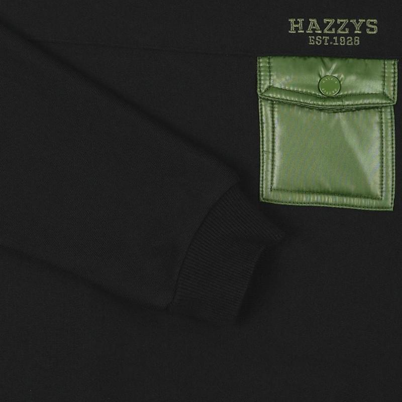Hazzys Kids Woven Pocket Sweatshirt Huw11tm04m Bk