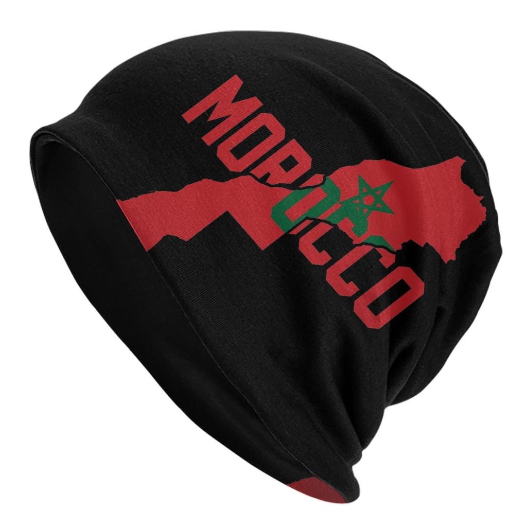 Moroccan Flag Bonnet Hats Autumn Winter Outdoor Skullies Beanies Hats Morocco for Unisex Women Summer Thermal Elastic Caps