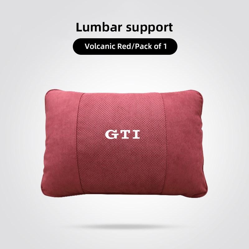 Car Suede Headrest Seat Neck Pillow Head Support For VW Tiguan Arteon Taigo Caddy CC e-up Golf Polo Passat Jetta Amarok Hub Cap