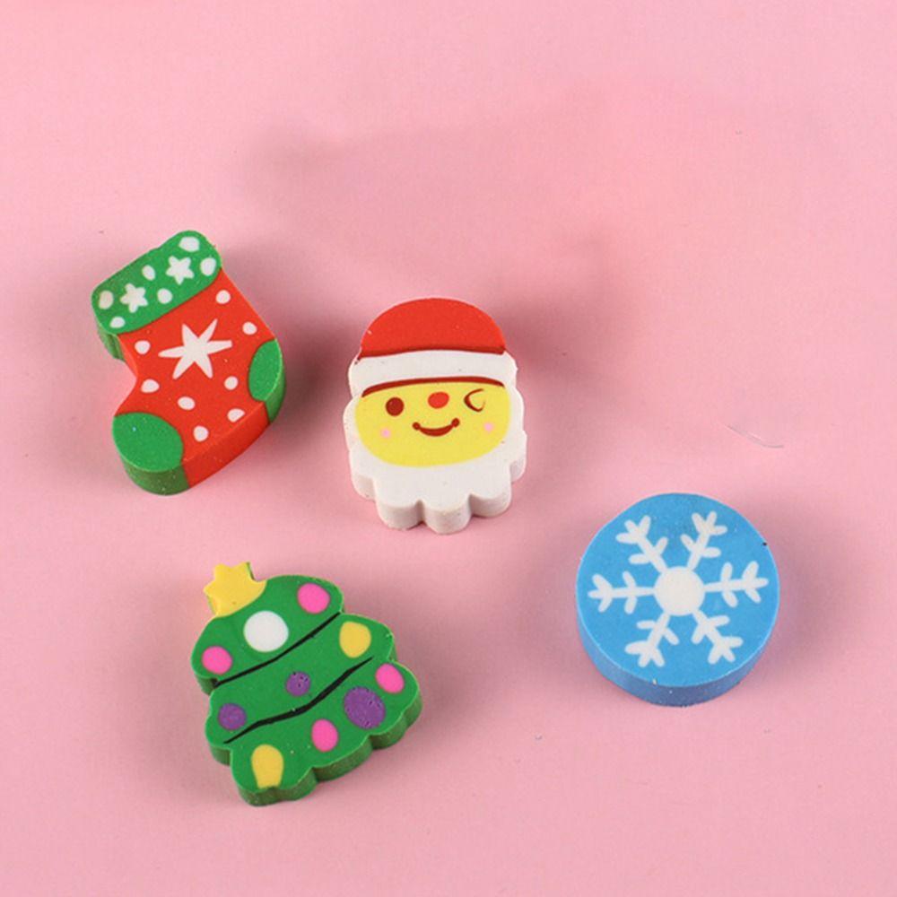 

Funny Stationery Prize Gift Kawaii Christmas Eraser Set Christmas Erasers Primary School Student