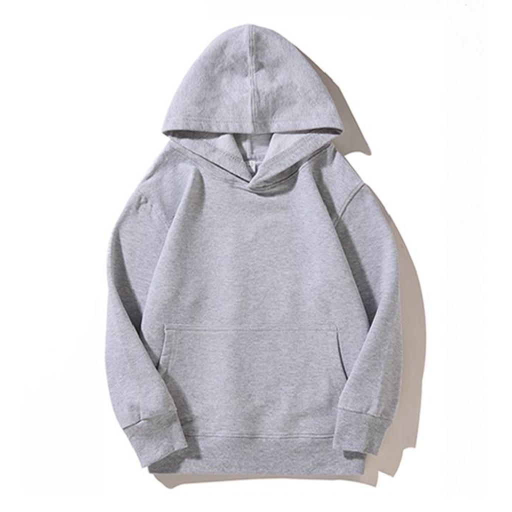 Children's Boys' Fashion Solid Color Pullover Casual Round Neck Hoodie