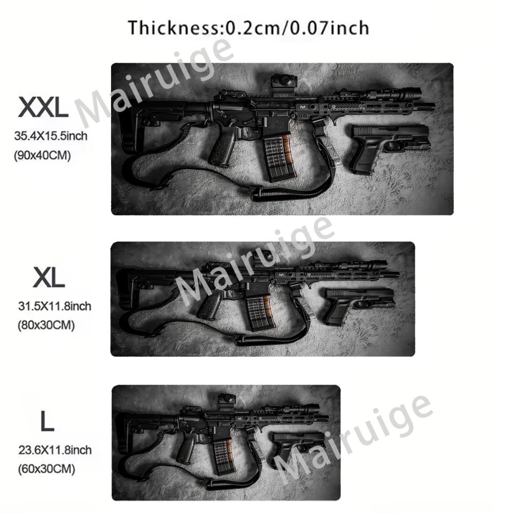 Super Cool Gun Model Keyboard Mouse Pad Desk Mat D Gaming Mouse Pad Gift Mouse Pad with NonSlip Rubber Base Stitched Edges