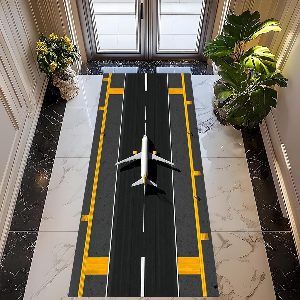Airplane Runway Printed Carpet Traffic Road Runway Long Carpet Corridor Farmhouse Living Room Bedroom Decorative Floor Mat