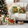 Retro Christmas Theme Pillowcase Printed Polyester 40/45/50Cm Throw Pillowcover Decorative Sofa Cushion Pillowslip Home Decor