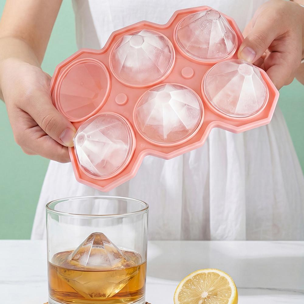 Tiny Diamond Ice Molds , Small Diamond-Shaped Silicone Ice Cube Trays 16 Cubes Per Tray, Easy Release, BPA-Free and Stackable
