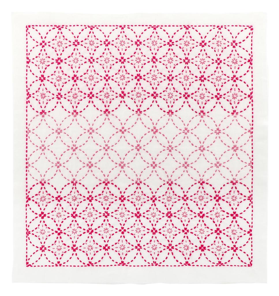 Olympus Sashiko Flower Dishcloth Japanese Shippo Tsunagi Kit, "Nagomi" SK-477