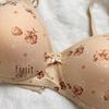Women's Printed Wireless Push-Up Bra with Two-Row Buckle