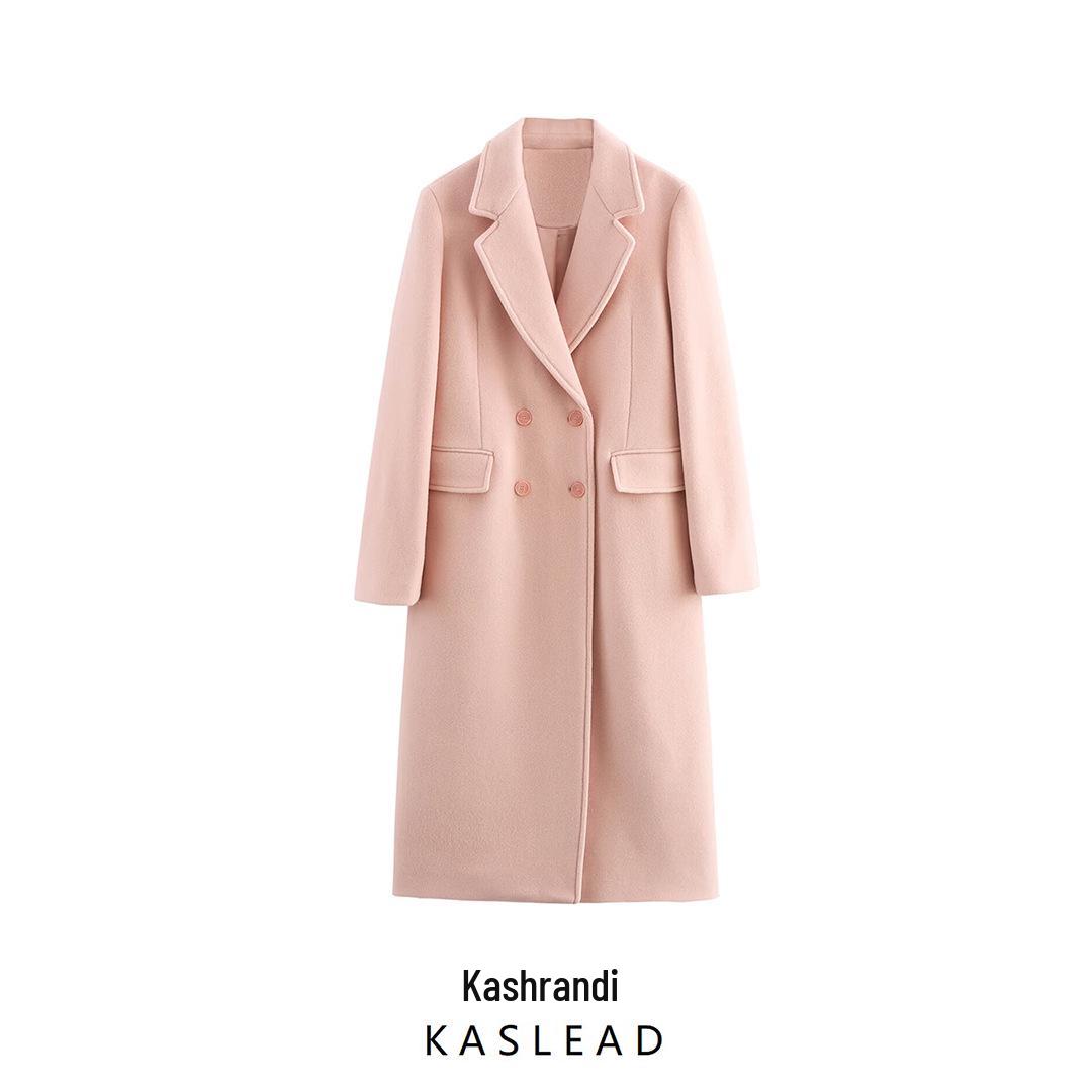 

2025 Spring Women s European & American Double-Breasted Fashion Overcoat XS