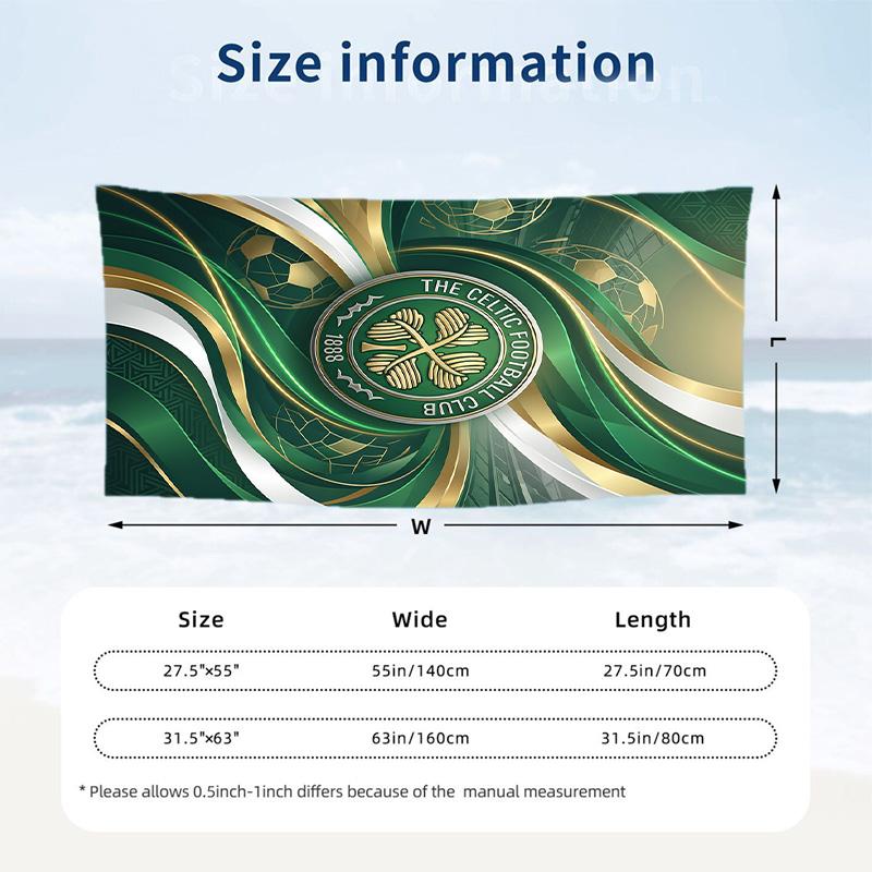 Asciugamano da Spiaggia Celtic FC Asciugatura Rapida Microfibra Assorbente Portatile da Viaggio Asciugamano da Nuoto
