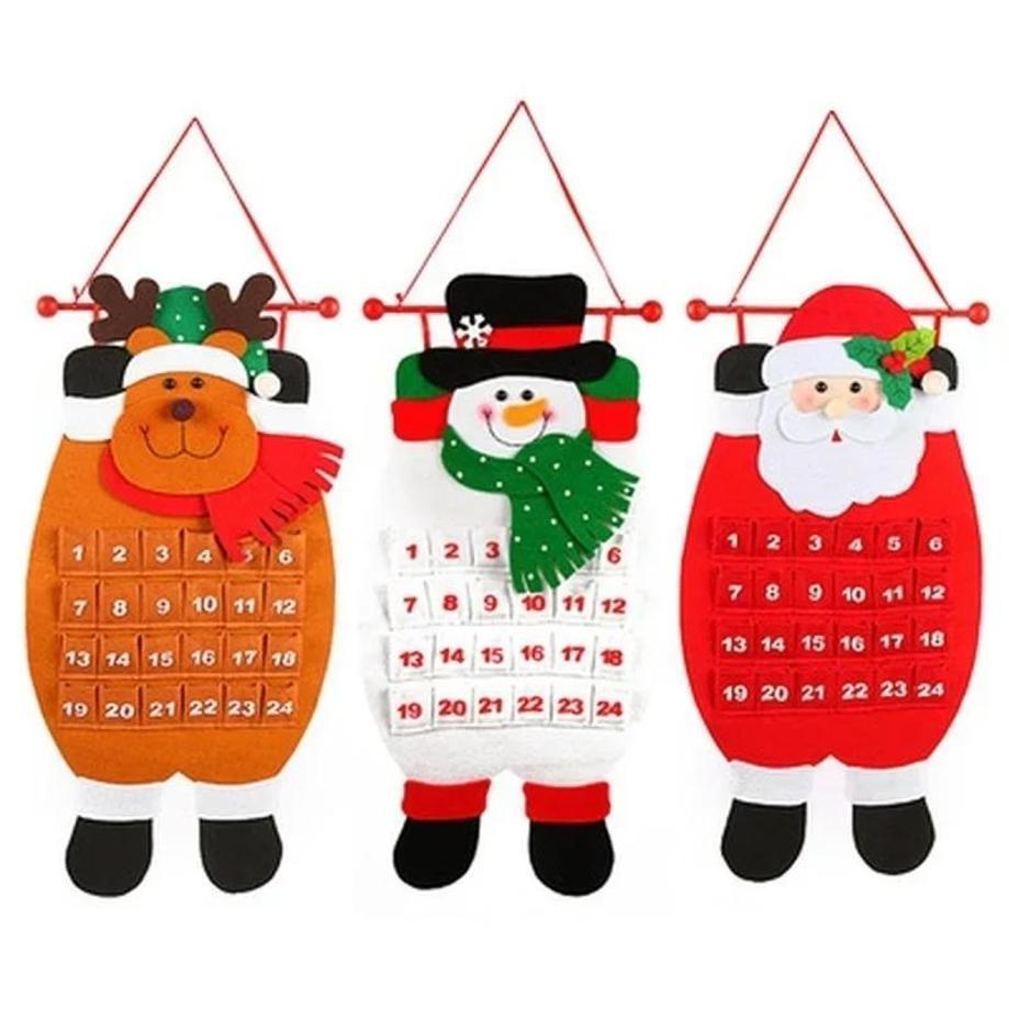 Creative Santa Claus Elk Non Woven Christmas Countdown Calendar Christmas Home Decoration Christmas Countdown Calendar Decor