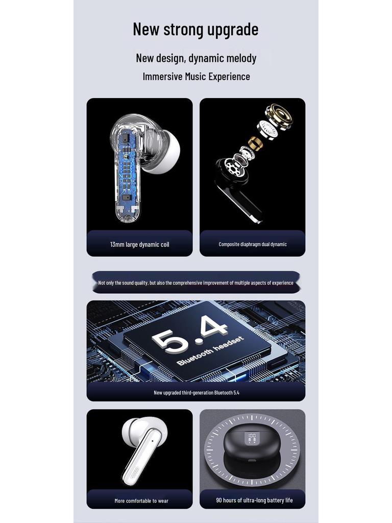In-Ear Bluetooth Earphones with Smart ANC, Wireless Sports Design, and AI Translation.