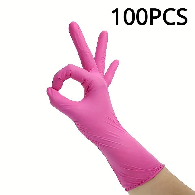 XS/S/M/L Pink Nitrile Gloves Disposable Household Gloves Elastic Latex Free Waterproof Durable Multifunctional Cleaning Tool