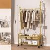 Floor Clothes Racks Metal Storage Coat Stand Modern Movable Shoes Coat Rack Multifunctional Interior Dress Hanger with Wheels