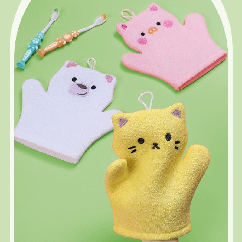 Soft Exfoliating Bath Mitts For Children Ergonomic Design Hypoallergenics Bath Gloves Durability Bathing Accessories