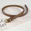 Women's Genuine Leather Thin Belt Casual Pants Jeans Korean Style Fashionable Versatile Simple Leather Pants Belt Women's Belt