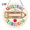 Classroom Round Hanger Wooden Welcome Sign for Door, to Our Hanger, Front Door Hanging Sign, Back School Preschool Decoration