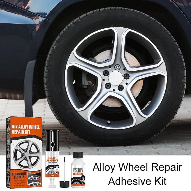 Wheel Rim Scratch Repair Kit Silver Wheel Rim Dent Remover Paint Wheel Rim Adhesive Wheel Rim care Accessories