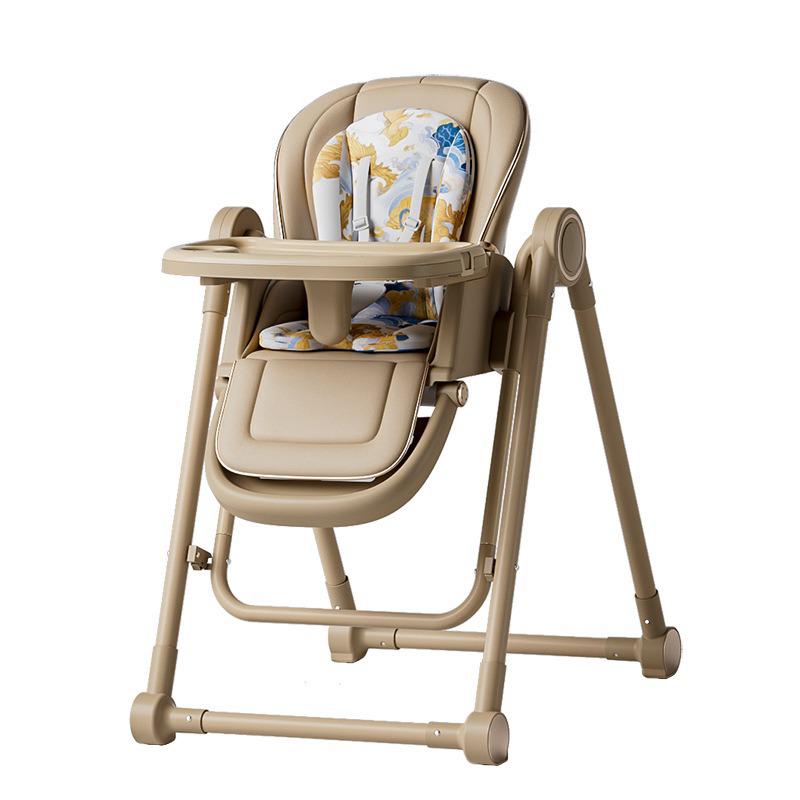 Multifunctional Baby High Chair: 2-in-1 Foldable Dining and Rocking Chair, Adjustable for Sitting and Lying, No Installation Needed.