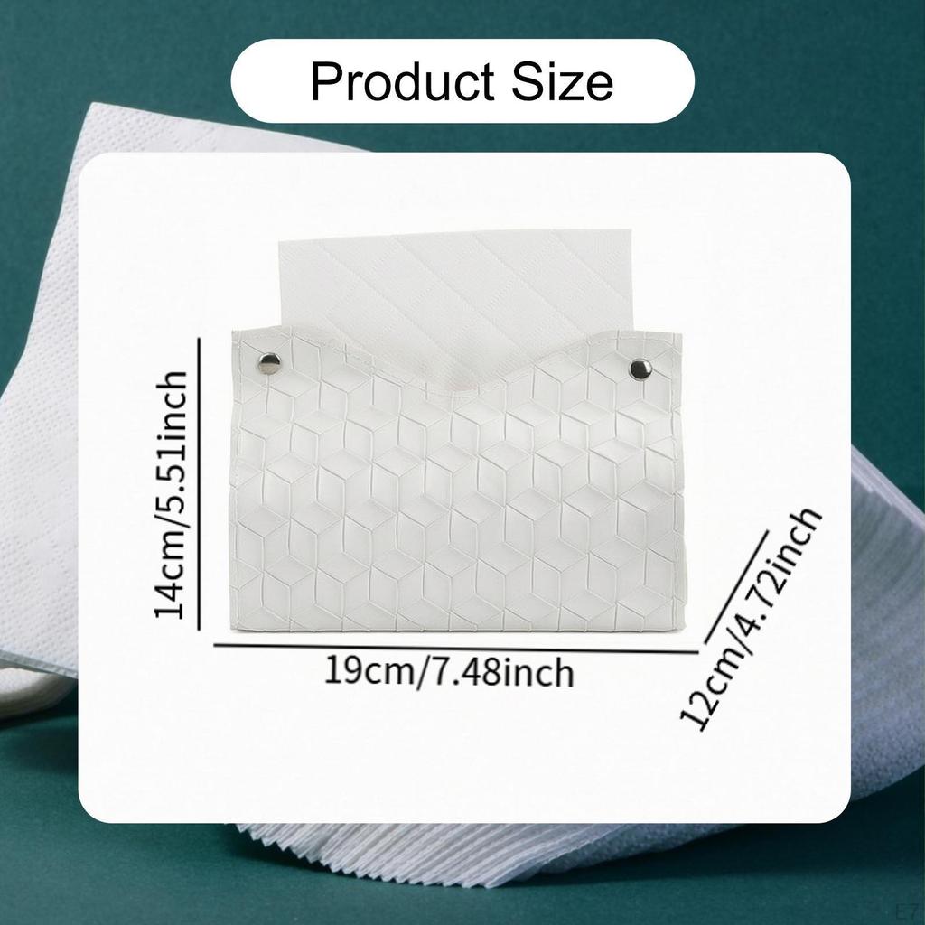 Tissue Box Cover Modern PU Leather Holder for Vanity Tabletop Bedroom Brown
