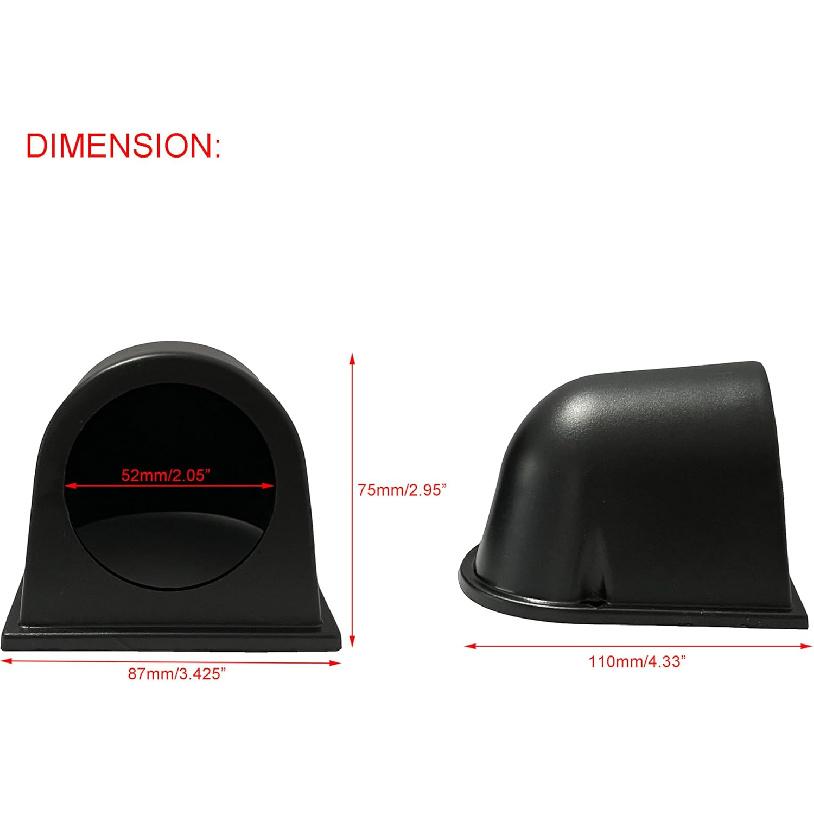 Black Universal 2" 52mm Single 1 Hole Dash Gauge Console Dashboard Pod Holder