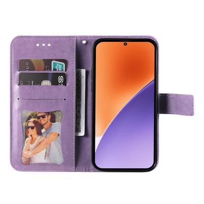 עבור Xiaomi 15 נרתיק דוגמה פרחונית ארנק עור PU כיסוי טלפון עם מעמד