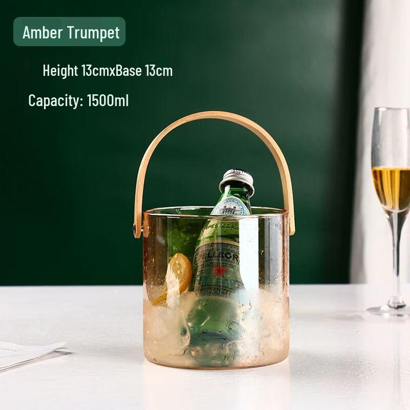 Stylish Amber Plastic Ice Bucket