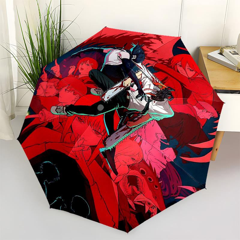 

1pc Outdoor Umbrella with Jujutsu Kaisen Characters - Automatic Opening/Closing, Portable 3-Fold Design, 8-Bone Iron Frame - Perfect Gift for F