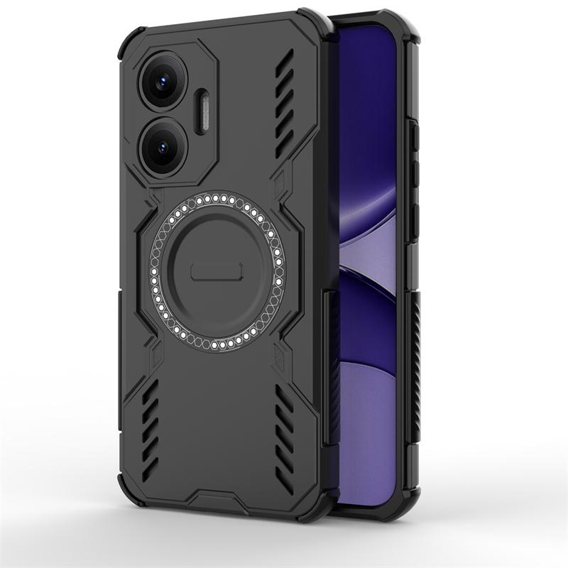 

Противоударный бронированный чехол для Xiaomi Poco F7 с магнитной адсорбцией и поддержкой беспроводной зарядки. Чехол для Poco F7 Pro / F7 Ultra / Poco F7 For Poco F7 чёрный