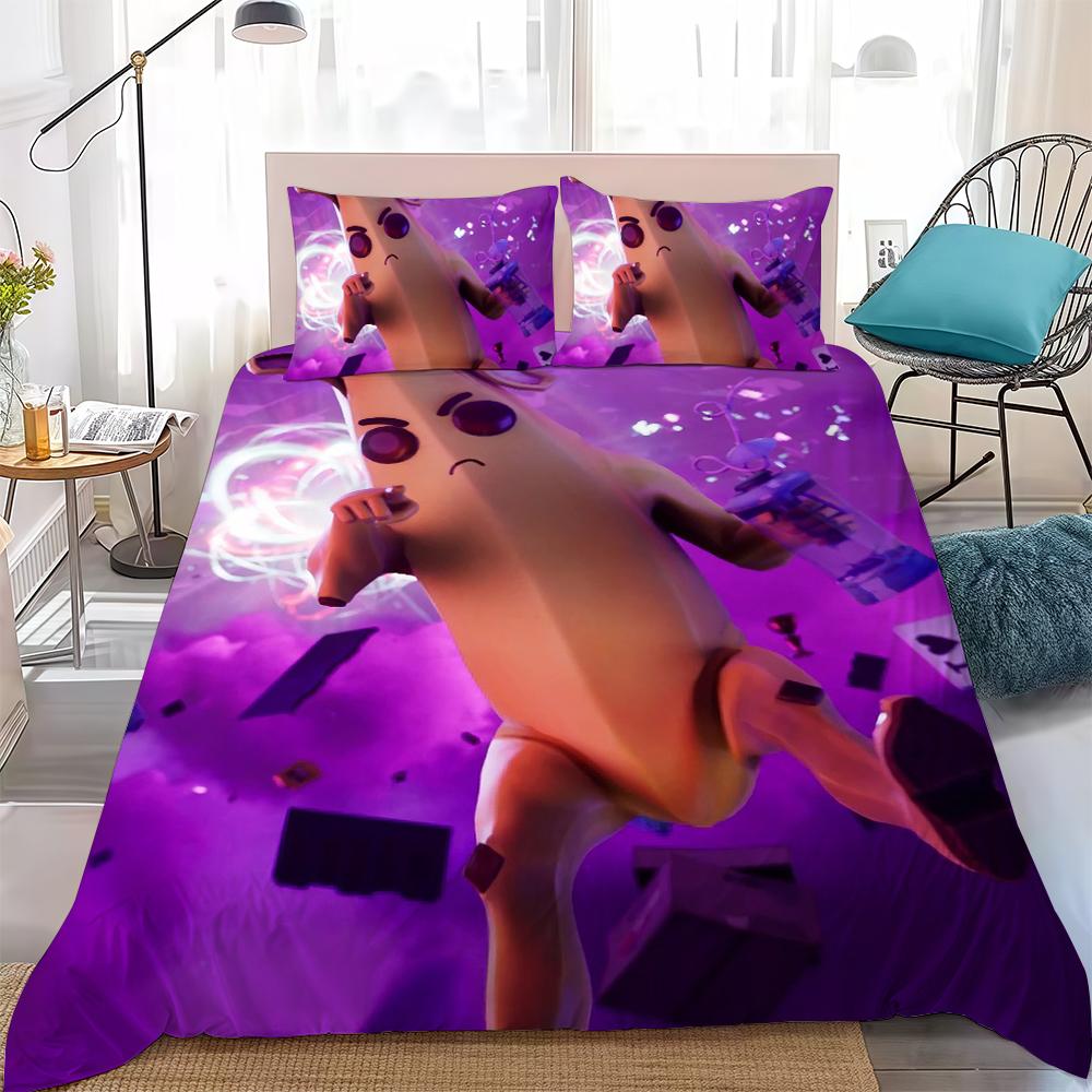 Fashion F-Fortnite Duvet Cover Set Home Style Bedding Soft Laundry Cotton Bed 3 Piece Set Student Dormitory Gift